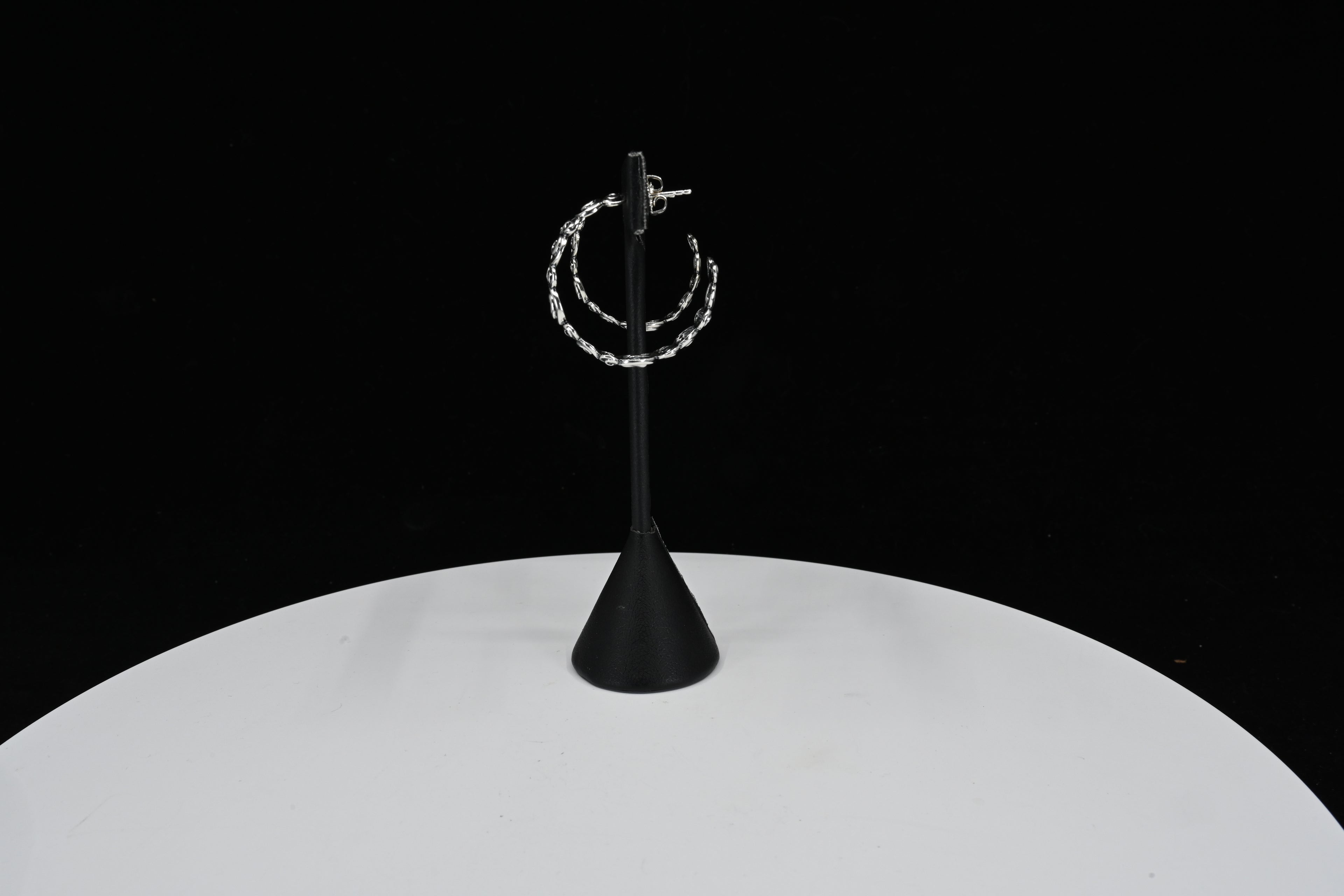 Sterling Silver Swirl Stud Hoop Earrings