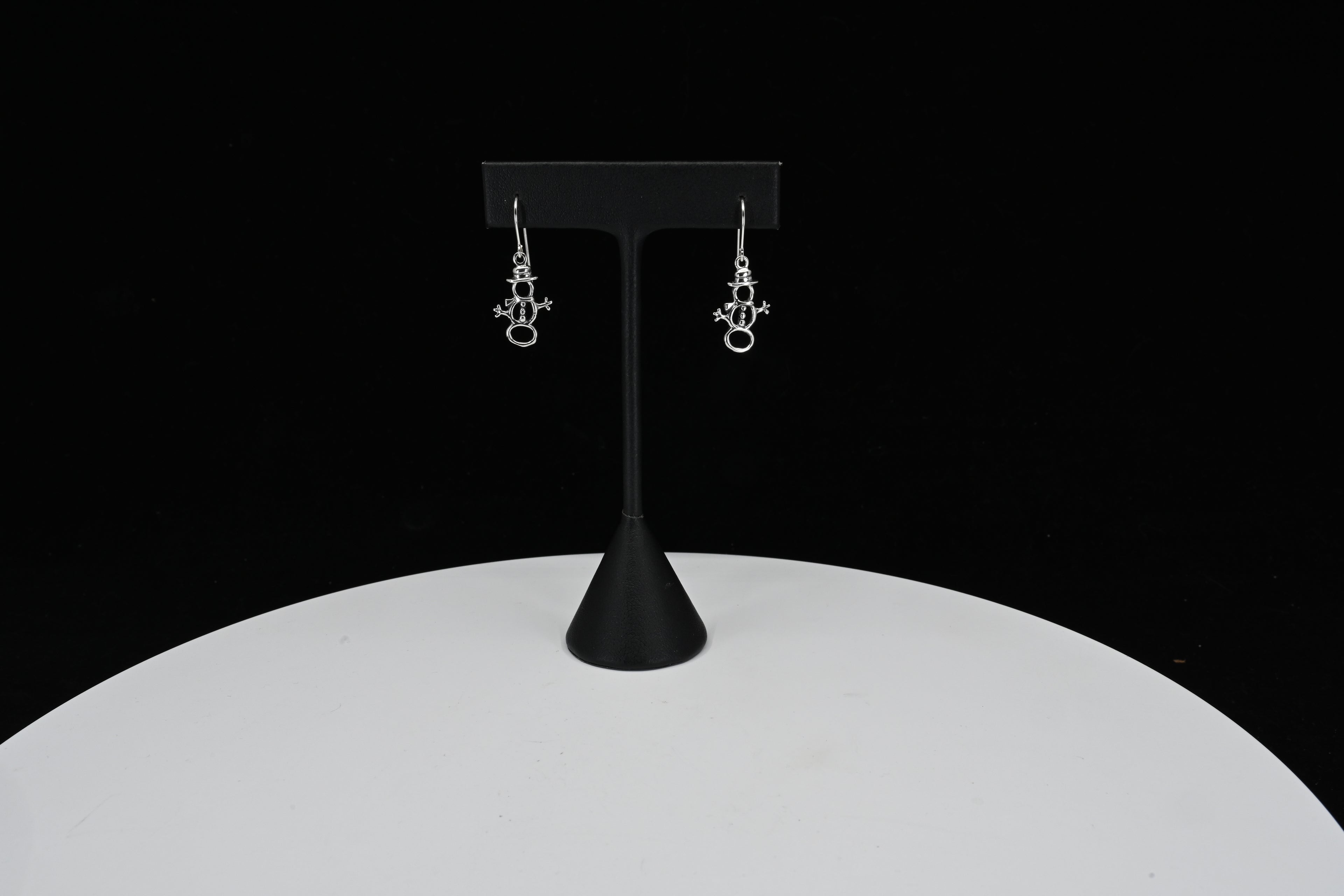 Sterling Silver Snowman Dangle Earrings