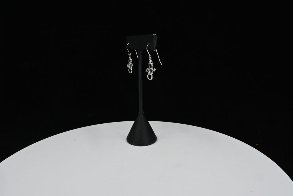 Sterling Silver Snowman Dangle Earrings