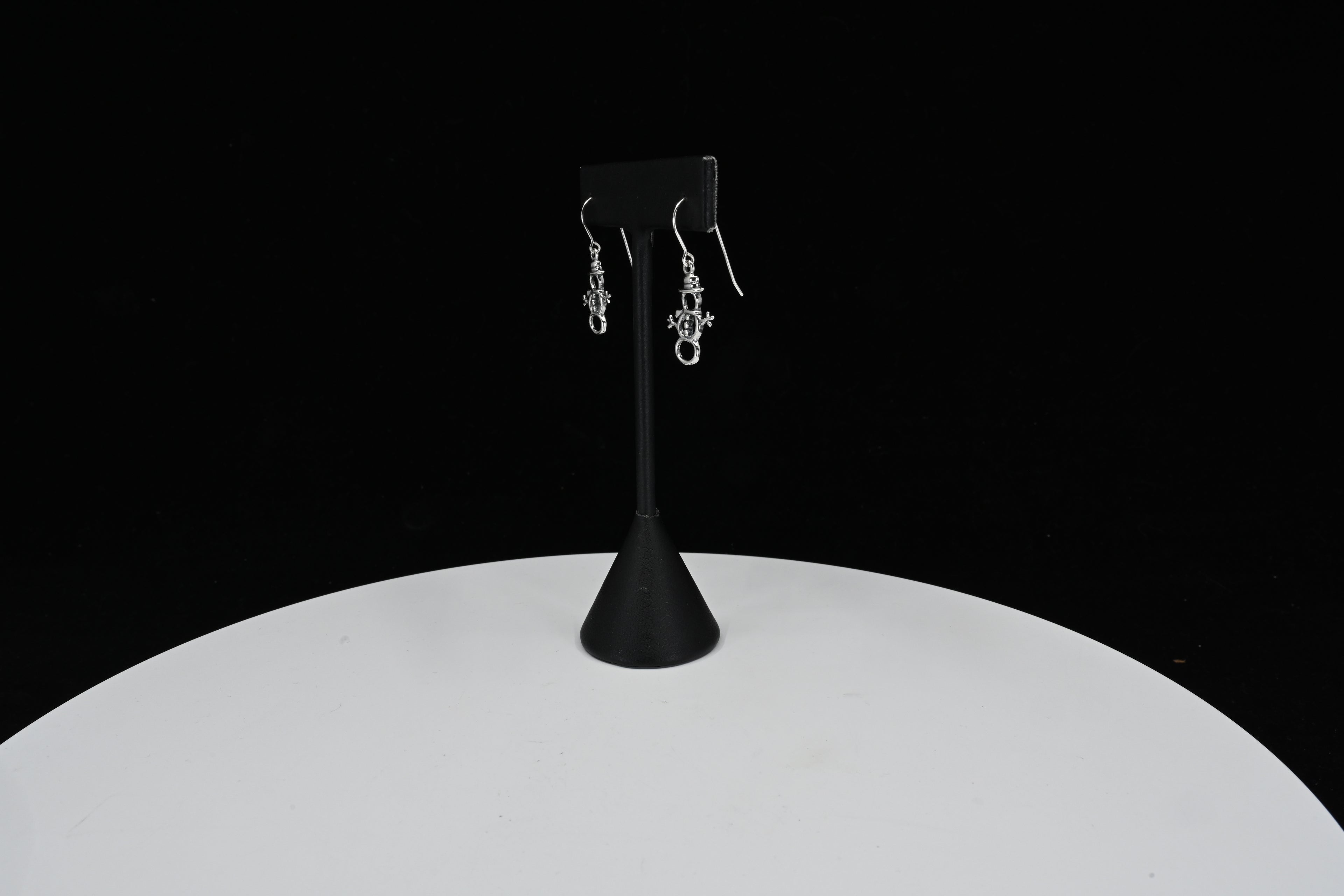 Sterling Silver Snowman Dangle Earrings