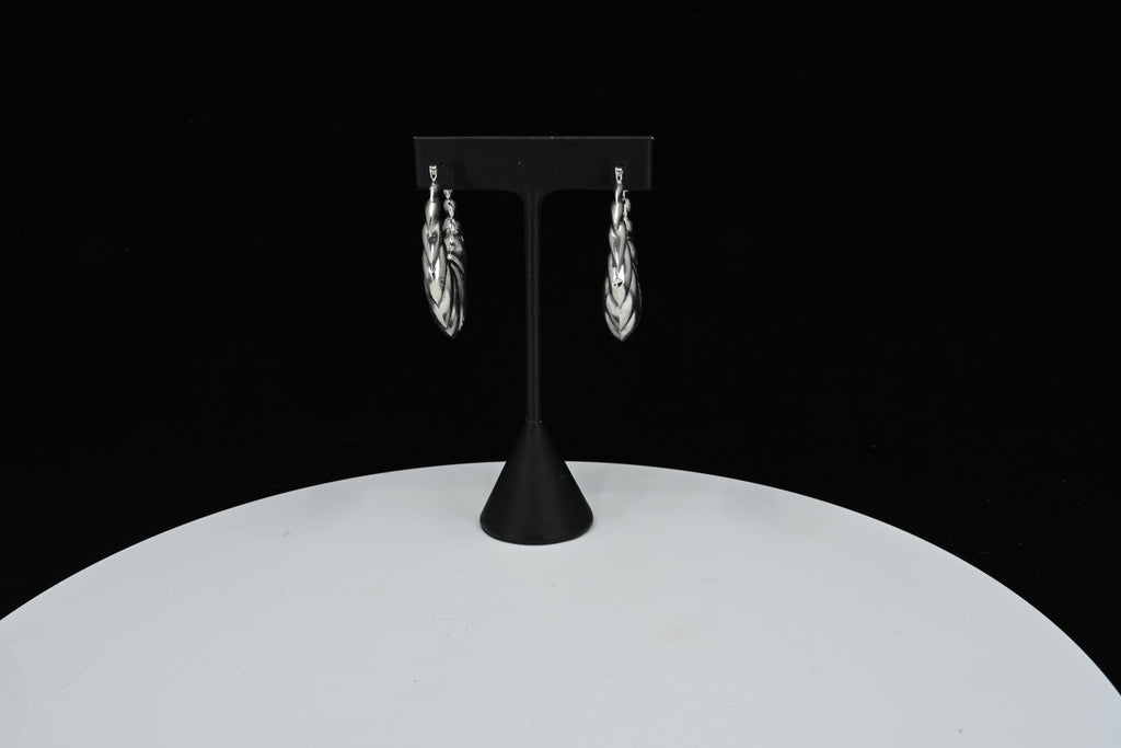 Sterling Silver Floral Hoop Earrings