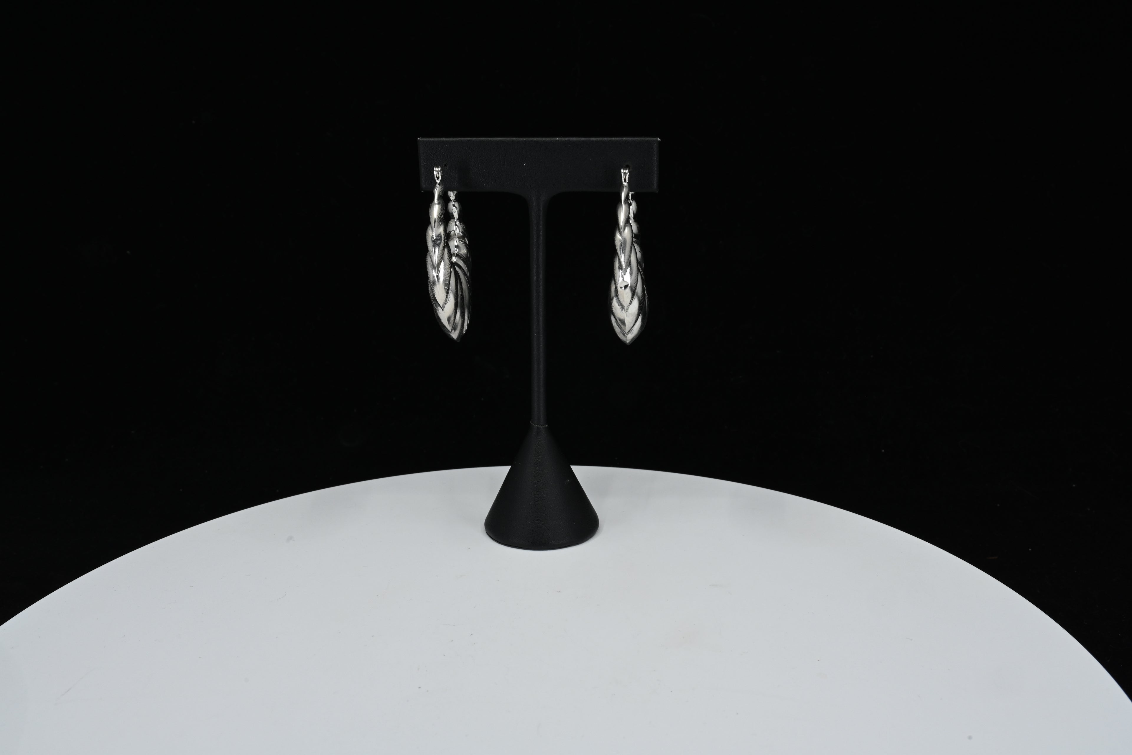 Sterling Silver Floral Hoop Earrings