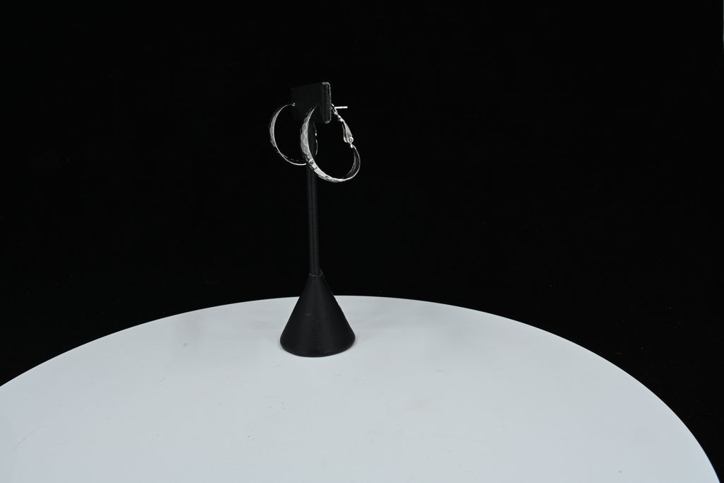 Sterling Silver Hammered Hoop Earrings