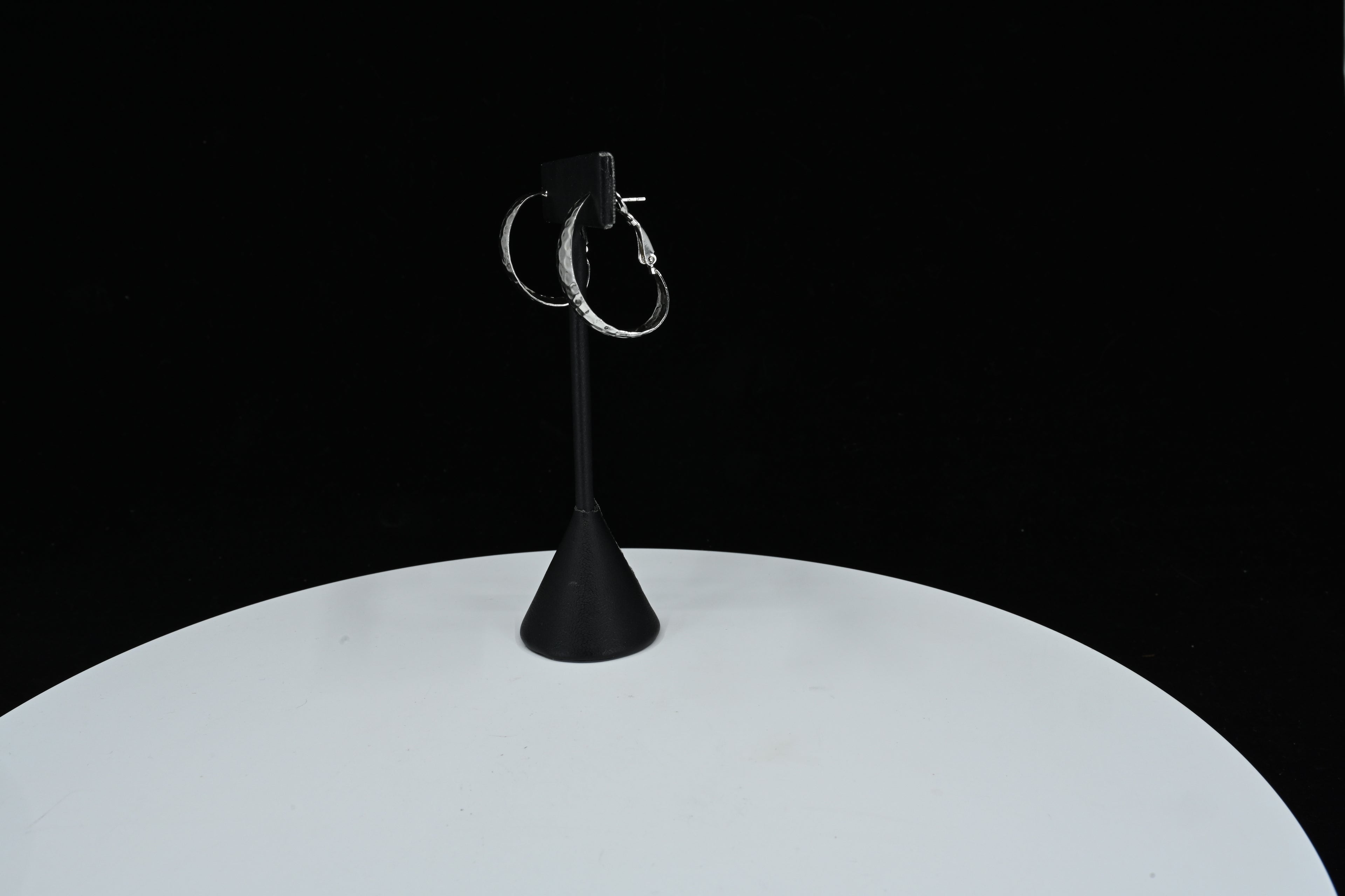 Sterling Silver Hammered Hoop Earrings