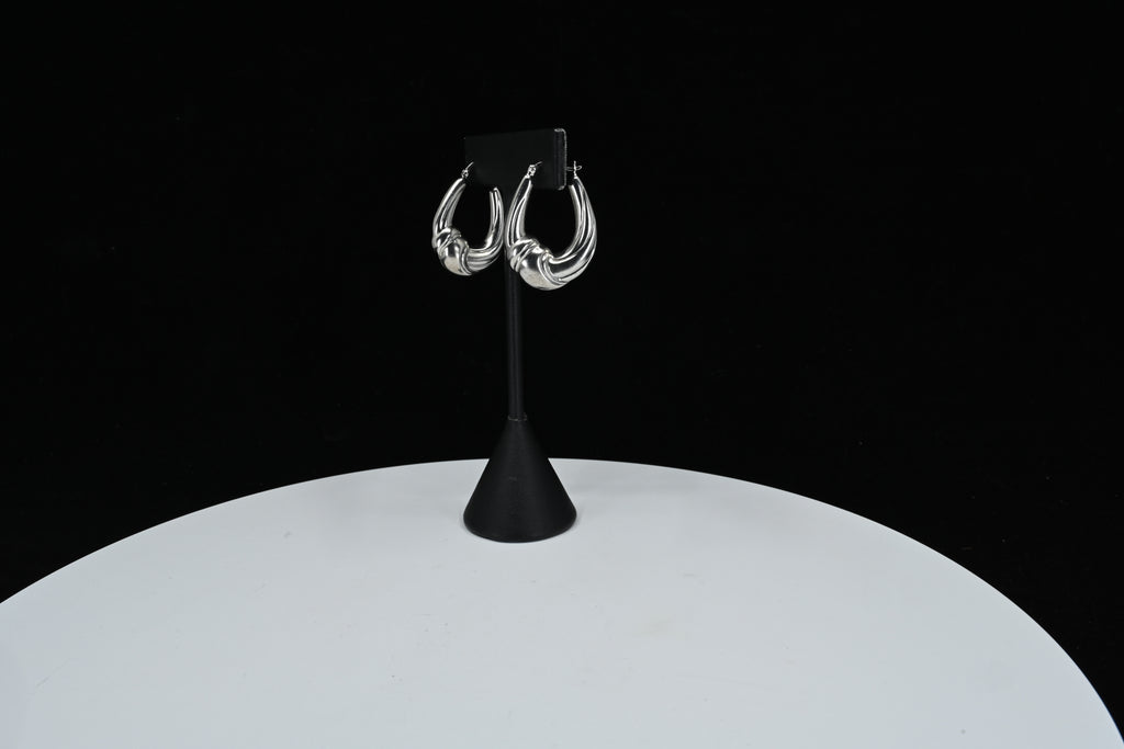 Sterling Silver Knotted Hoop Earrings