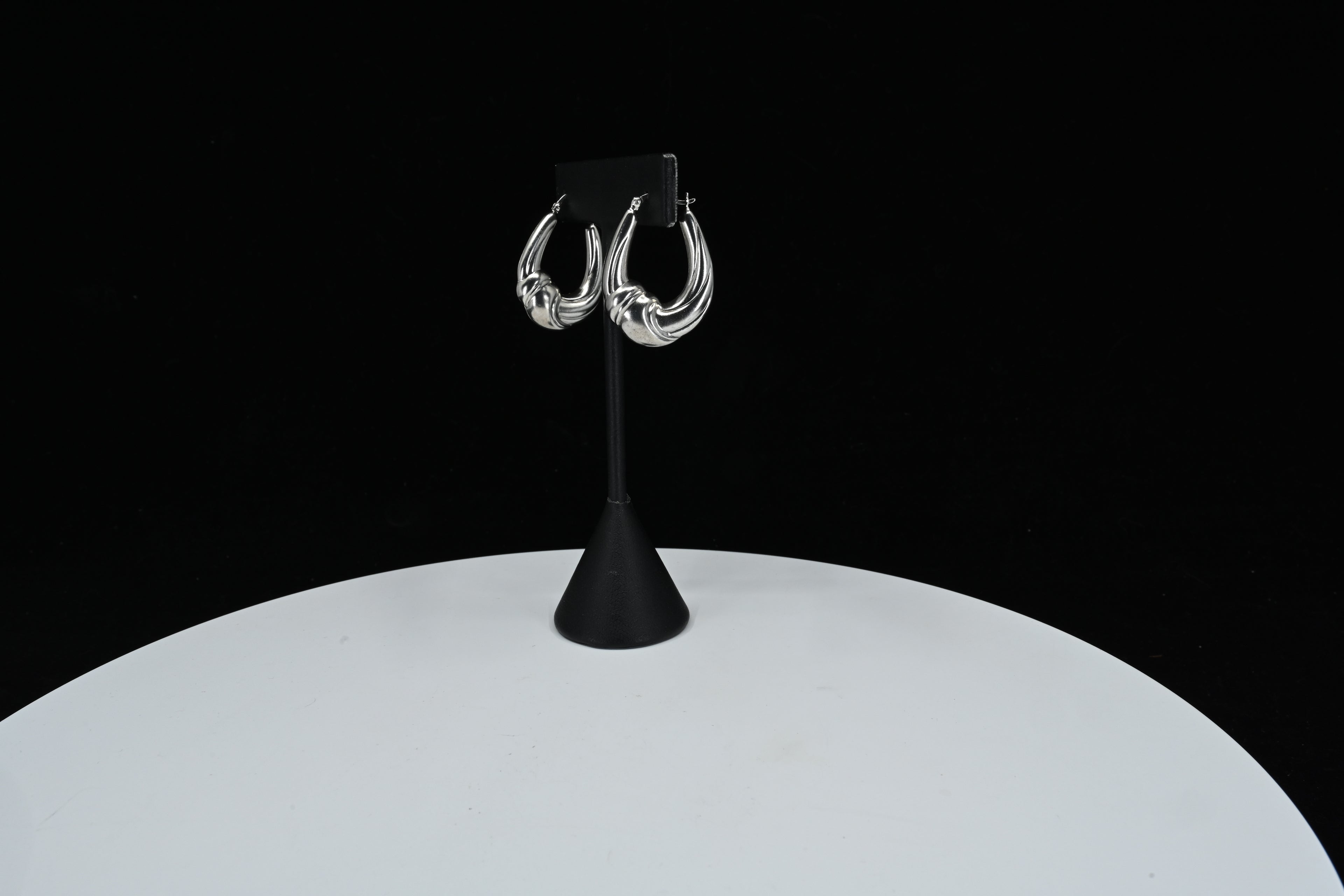 Sterling Silver Knotted Hoop Earrings