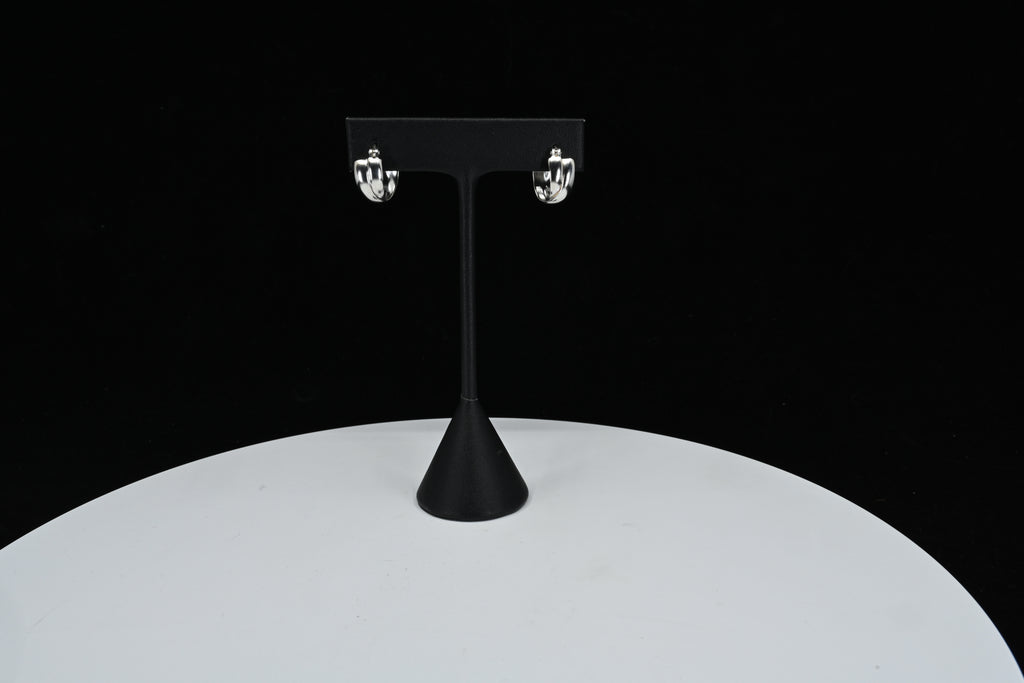 Sterling Silver Cross-Over Hoop Earrings