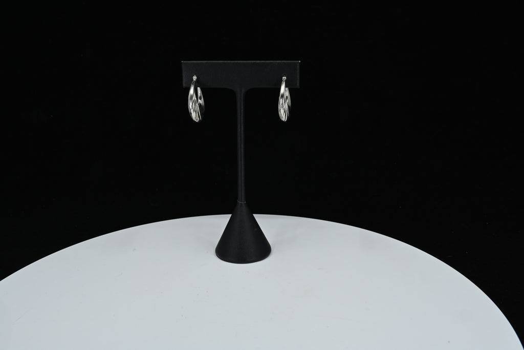 Sterling Silver Wave Hoop Earrings
