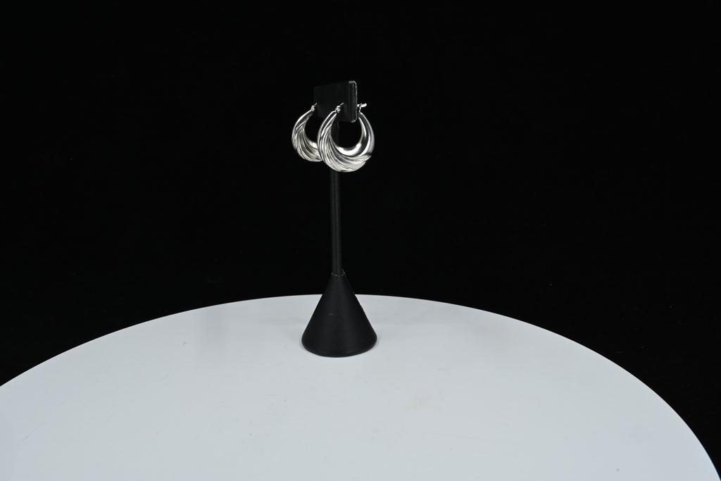 Sterling Silver Wave Hoop Earrings