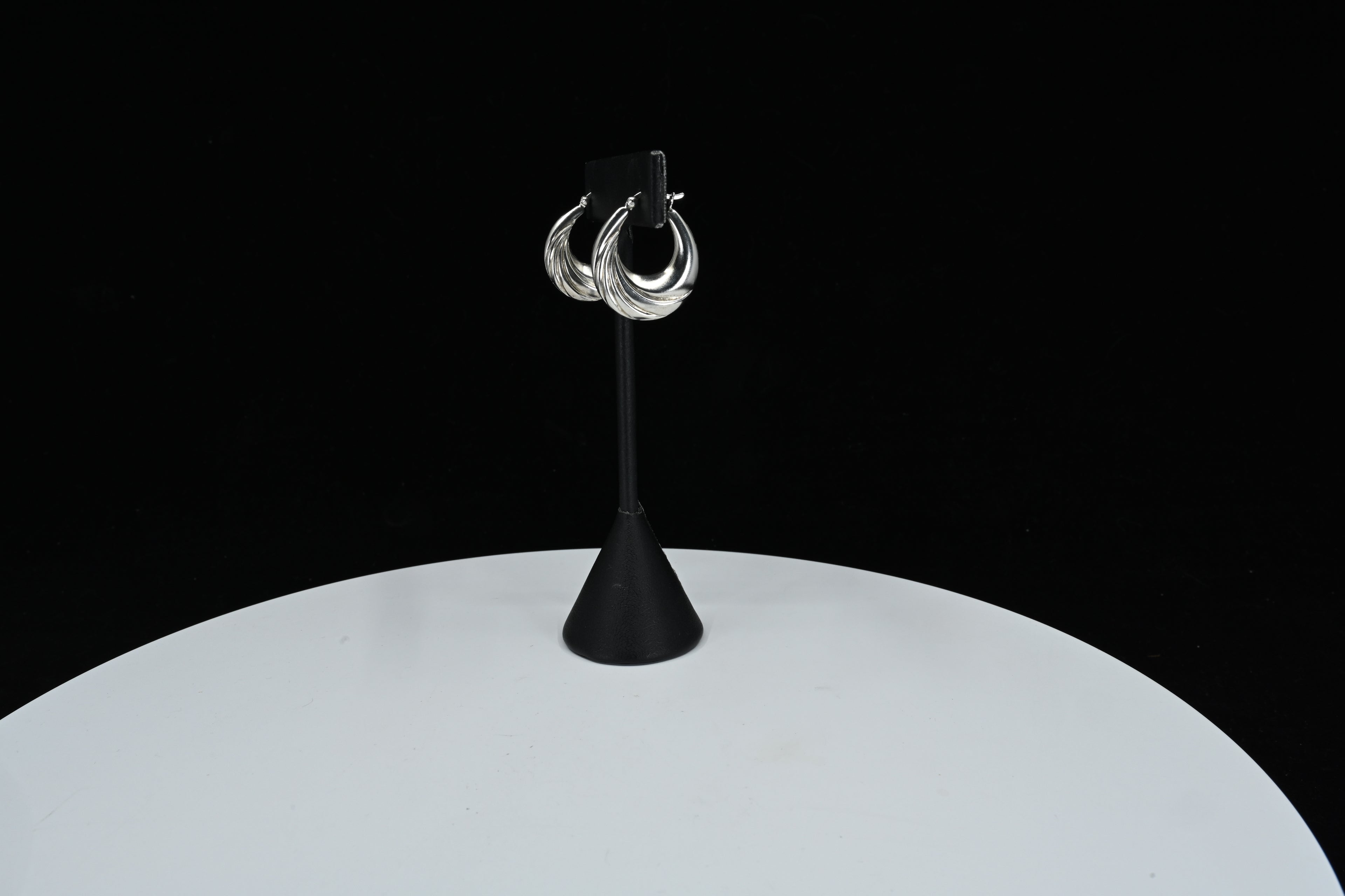 Sterling Silver Wave Hoop Earrings