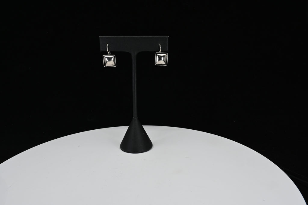 Sterling Silver Square Dangle Earrings