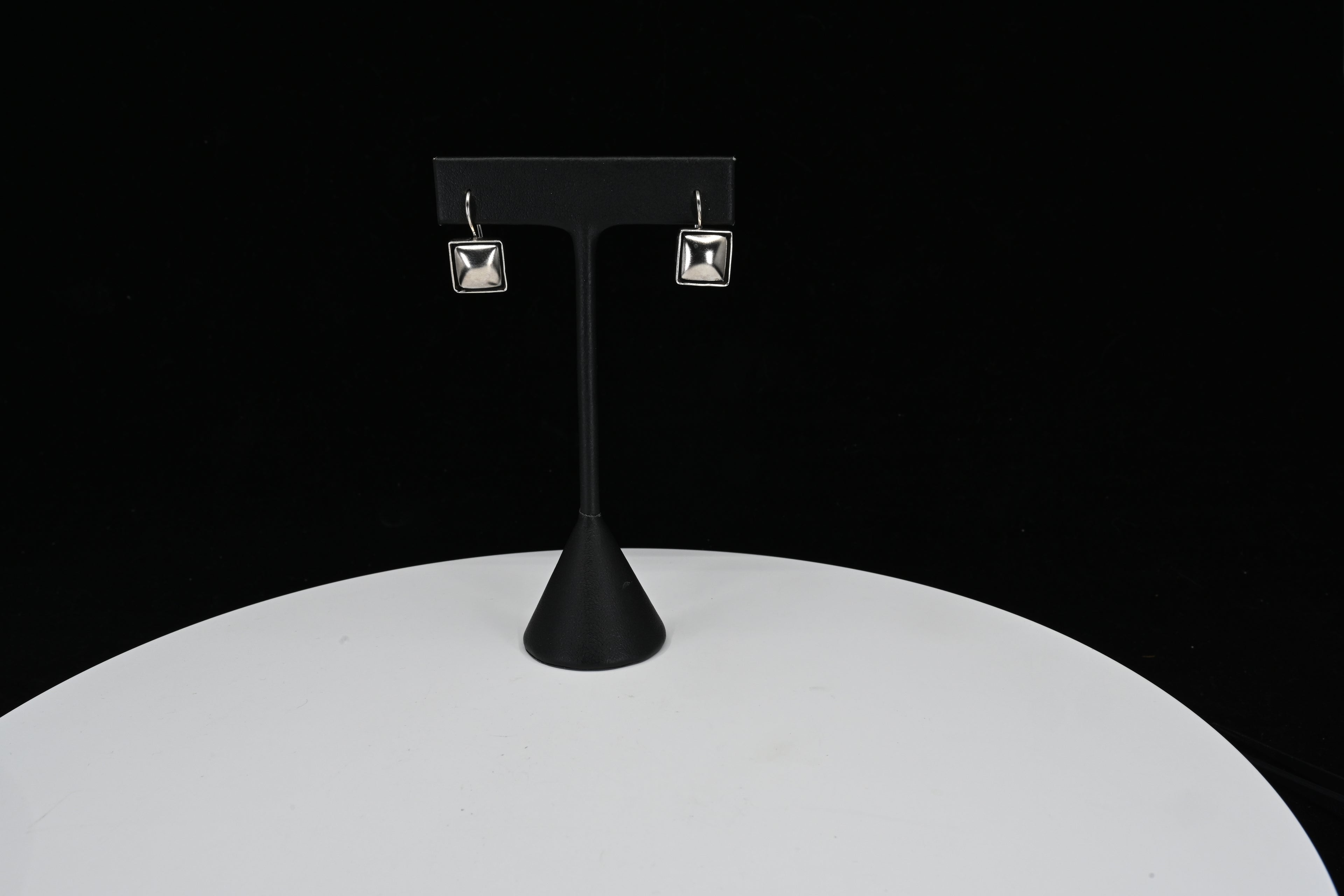 Sterling Silver Square Dangle Earrings