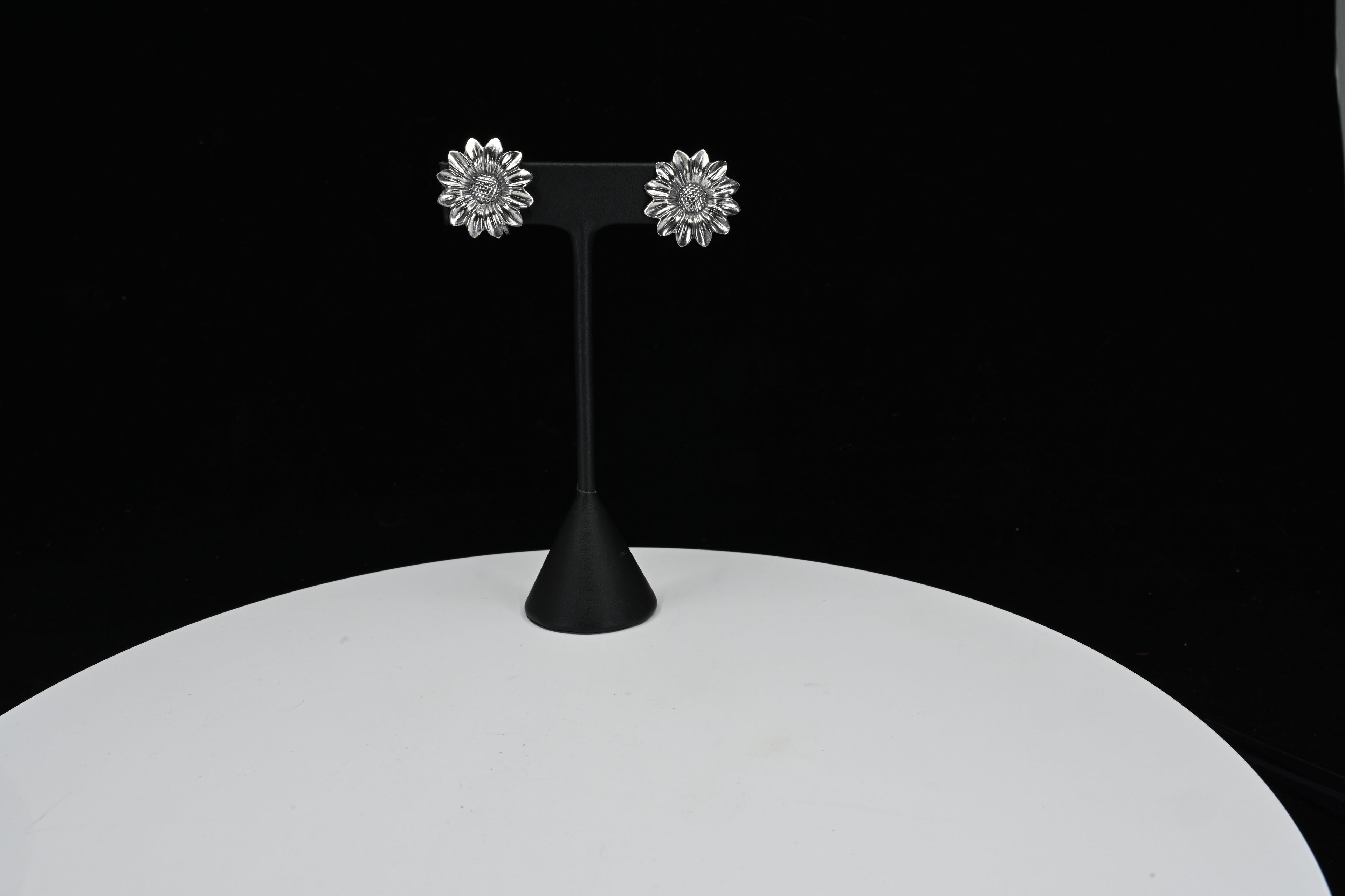 Sterling Silver Flower Clip On Earrings