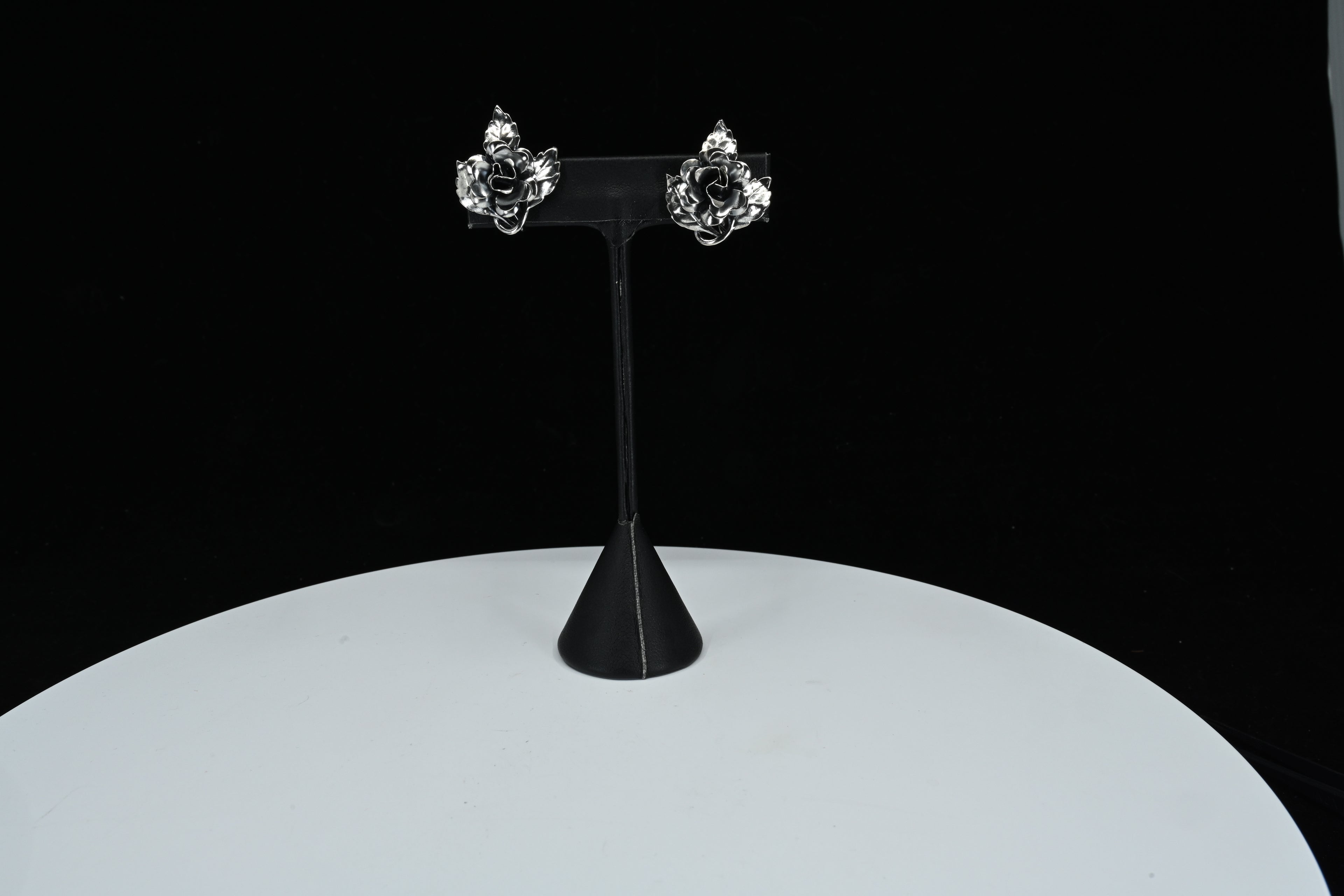 Sterling Silver Floral Clip On Earrings