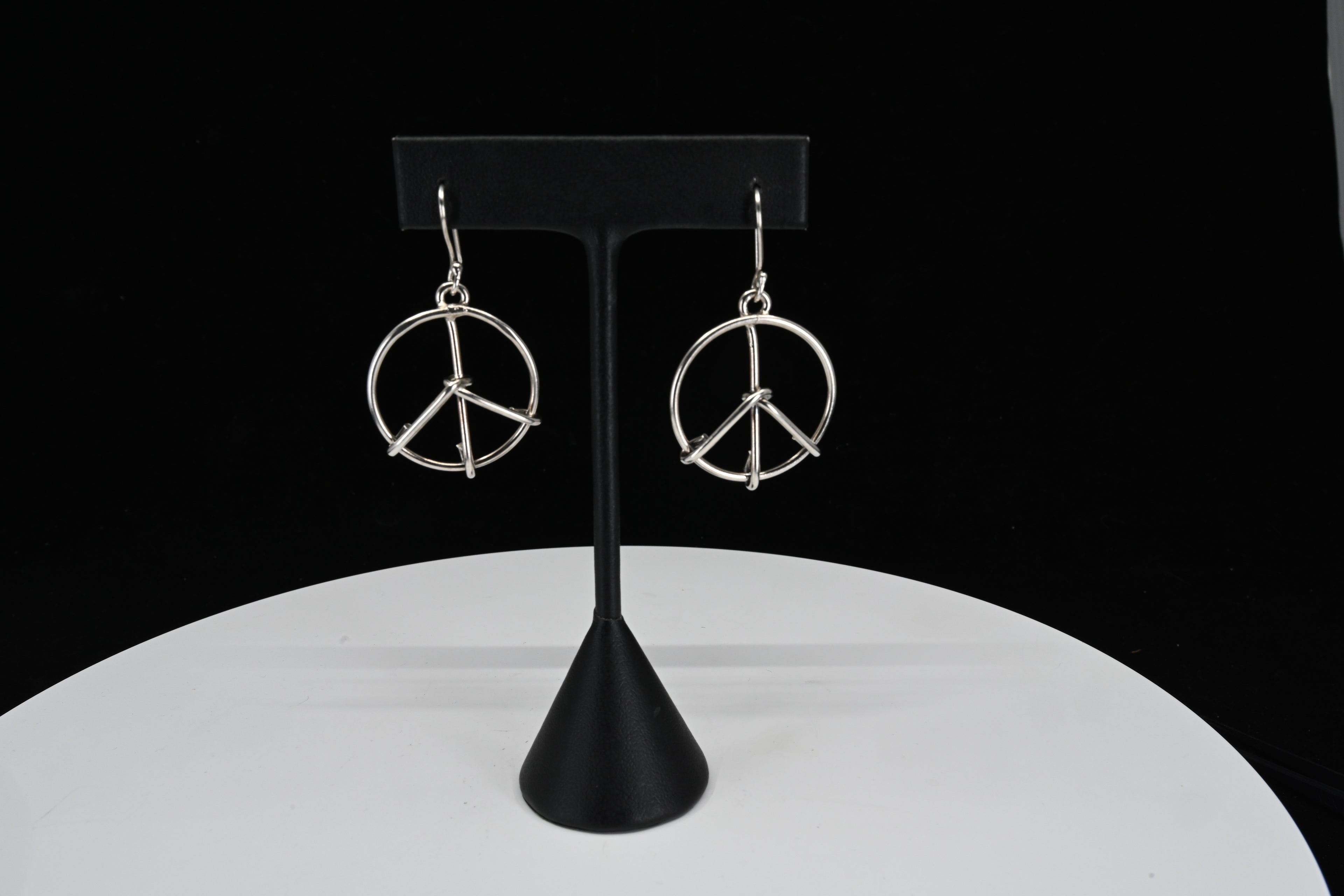 Sterling Silver Peace Dangle Earrings
