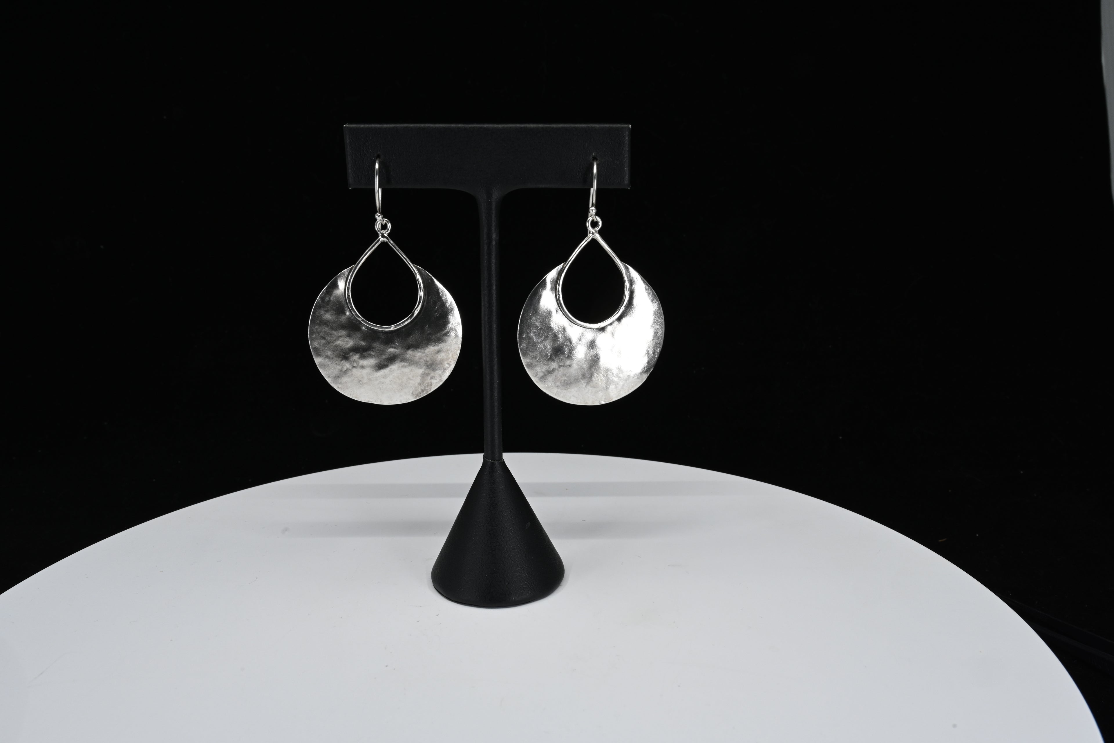 Sterling Silver Hammered Texture Dangle Earrings