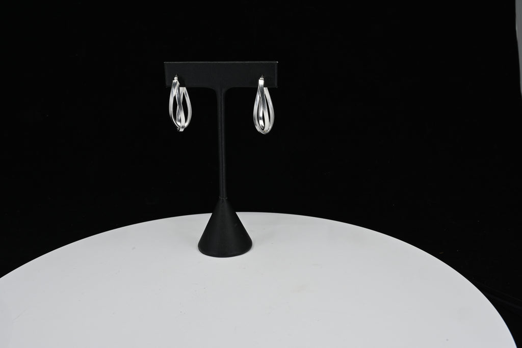 Sterling Silver Double Oval Hoop Earrings With A Twist