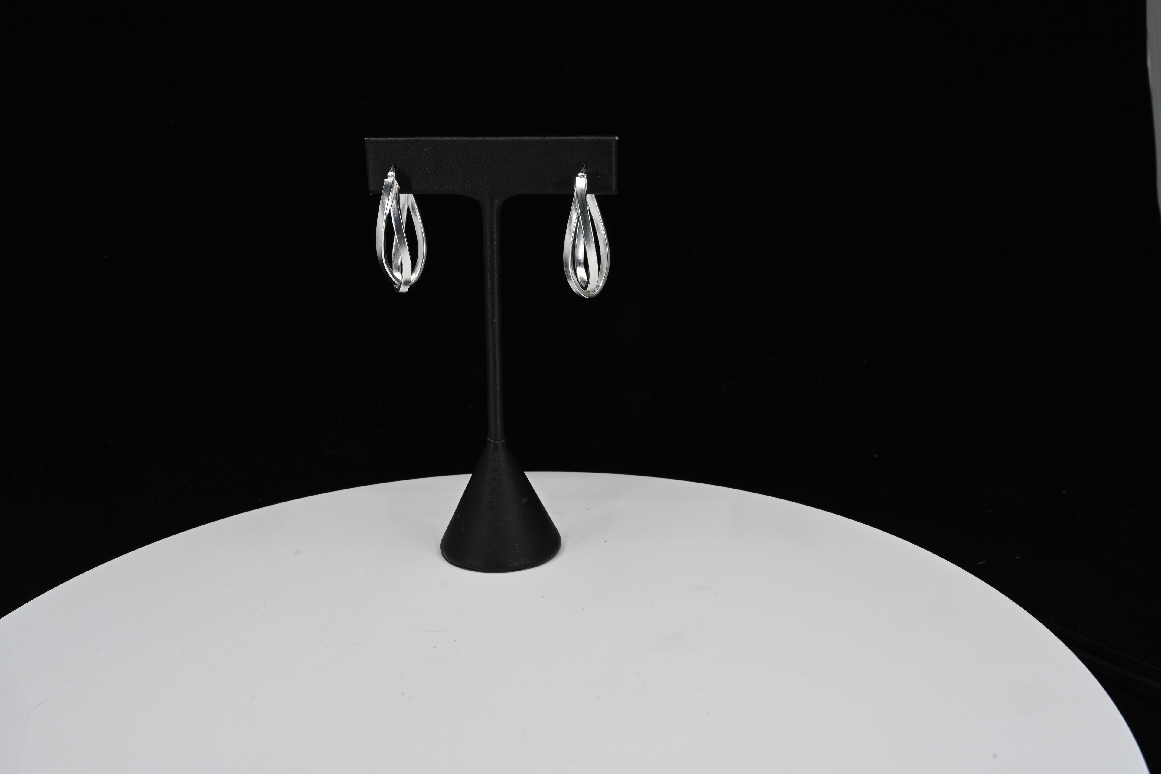 Sterling Silver Double Oval Hoop Earrings With A Twist