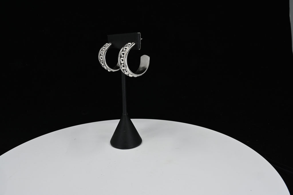 Sterling Silver  Beaded Milgrain Stud Earrings