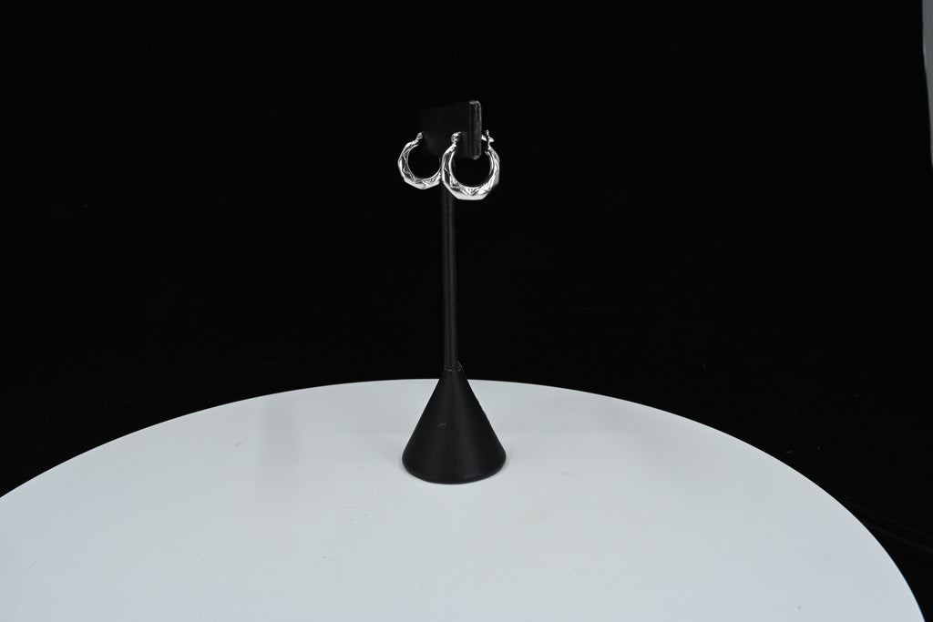 Sterling Silver Geometric Hoop Earrings